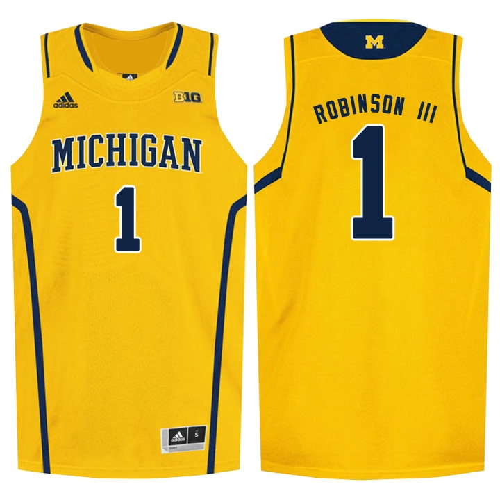 Michigan Wolverines Men's NCAA Glenn Robinson III #1 Yellow High-School NBA Player College Basketball Jersey CLS6249KN